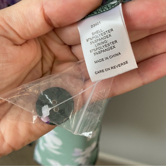 Alexia Admor Satin Mock Neck Midi Dress Green Floral 12 - Picture 6 of 12